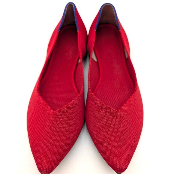 Rothy’s The Point II Pointed Toe Flat Shoes Women's Bright Red Size US8.5 EU39 - Picture 3 of 11